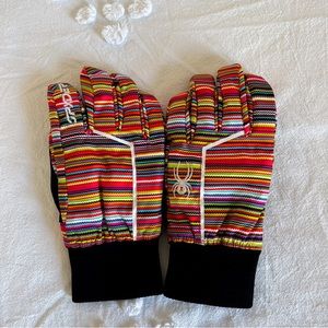 Spyder Youth Rainbow Multicolor Stripe Gloves